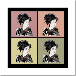 Vintage Geisha Japanese Retro Art Colorful Pop Art 464 Posters and Art